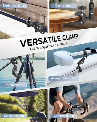 Double Super Clamp Mount Umbrella Clamp Motorcycle Camera Pole Mount Desk Holder Accessories