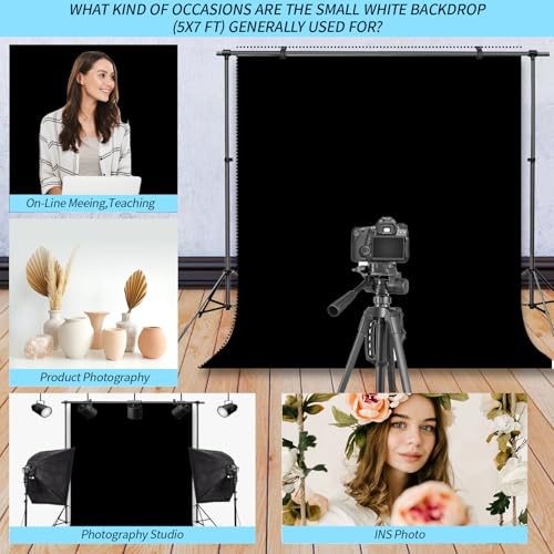 Black Photography Backdrop Studio Photography Film & Television Portraiture Interview Programs Product Display Home Videos Parties Exhibition Halls Wedding Backdrops 6x9FT - color: Black, size: 6x9FT