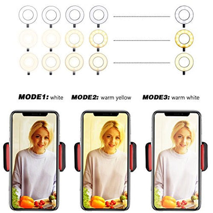 Webcam Light Stand for Live Stream, Selfie Ring Light with Webcam Mount for Logitech C925e, C922x, C930e,C922,C930,C920,C615,Brio 4K