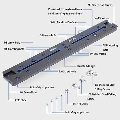 LEFTFOTO 300mm Dovetail Slide Rail,Arca Swiss Type Quick Release Plate - size: 300mm