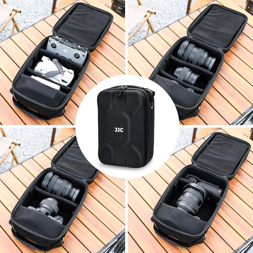 JJC Hard Camera Case for Canon EOS Rebel T7 R5 R6 Mark III II R8 Sony A7 V A7 IV A7 III A7R V Nikon Z5 Z6 II Z7 II Z8 with Lenses, Waterproof Camera Carrying Case with Two Drivers & Shoulder Strap
