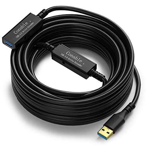 USB 3.0 Active Extension Cable 30 Feet, Long USB Type-A Male to Female Extender Cord, Built-in 2 Signal Booster Smart Chips, 5Gbps Transfer, for Printer, Xbox, Webcam, VR, Hard Drive, USB Hub and More - size: 30 Feet (Active)