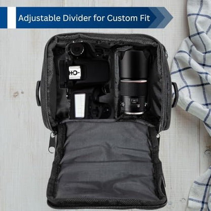 eCostConnection Small Padded Camera Bag with Shoulder Strap – Compact DSLR & Mirrorless Camera Carrying Case, Lightweight Protective Crossbody Case - style: A)small