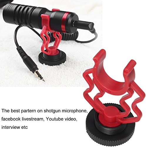 Shockmount for External Video Mic LUORNG 2PCS On Camera Microphone Shock Mount Holder Bracket with 1/4in Cold Shoe for RODE VideoMicro,MM1,VXR10,MCM-1,M80 Mini Cardioid Shotgun Microphone