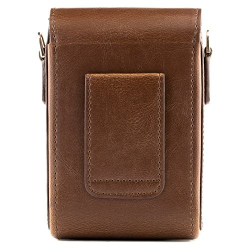 MegaGear Leather Camera Case with Strap Compatible with Canon PowerShot G7 X Mark III, G7 X Mark II, G7 X,Dark Brown - color: Dark Brown