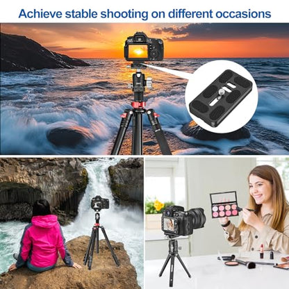 CAVIX PU-70 Extended Quick Release Plate – Lightweight Aluminum Alloy, Arca-Swiss Compatible with Non-Slip Pad for DSLR/Mirrorless Cameras – Fits Tripods, Gimbals, Ball Heads (1/4″-20 Screw) - size: 70mm