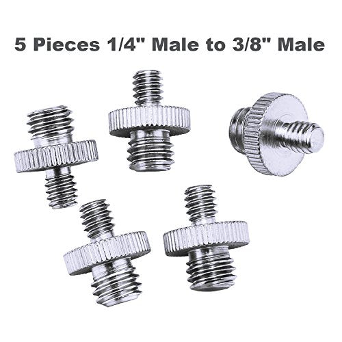 Sunmns 27 Pieces 1/4 Inch and 3/8 Inch Converter Female Male Threaded Screws Adapter Mount Set for Camera/Tripod/Monopod/Ballhead/Light Stand/Shoulder Rig