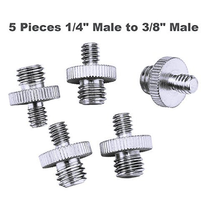 Sunmns 27 Pieces 1/4 Inch and 3/8 Inch Converter Female Male Threaded Screws Adapter Mount Set for Camera/Tripod/Monopod/Ballhead/Light Stand/Shoulder Rig