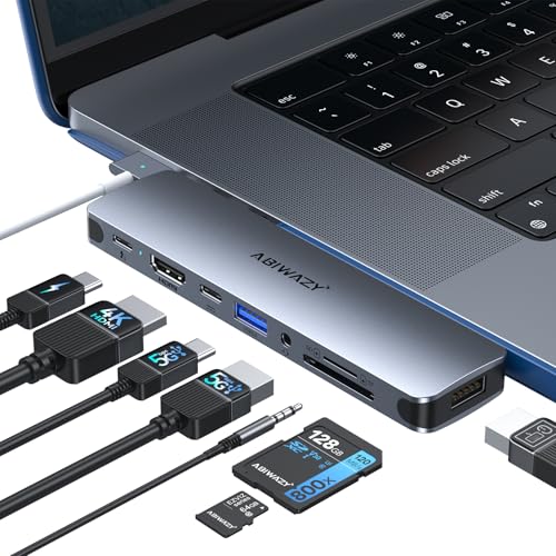 USB C Adapter HDMI USB Multiport Hub,8 in 2 Accessories with 4K@60hz HDMI,Thunderbolt 3,USB C and 3 USB A 3.0 Data Ports SD TF Card Reader, Audio (Grey) - color: Gray