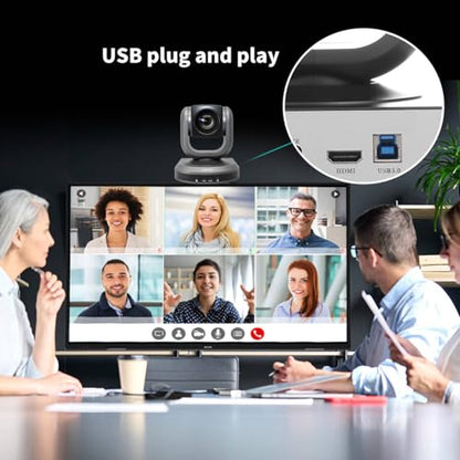 PTZ Camera with 20X Optical Zoom Full HD 1080P60fps HDMI Camera for Conference Rooms, Church Events, Streaming & Video Calls | Compatible with Zoom, Skype, OBS | Easy Setup - style: 20X 1080P HDMI/USB3.0