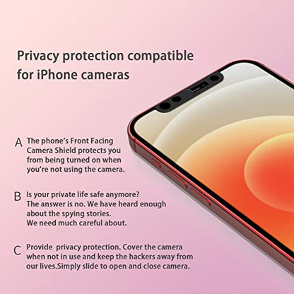 Phone Front Camera Cover,Webcam Cover Compatible for iPhone X/XS/XR/XS Max, iPhone 11/11 Pro/11 Pro Max,iPhone 12/12 Mini /12Pro /12Pro Max,Protect Privacy and Security,Not Affect Face ID(Black) - color: Black