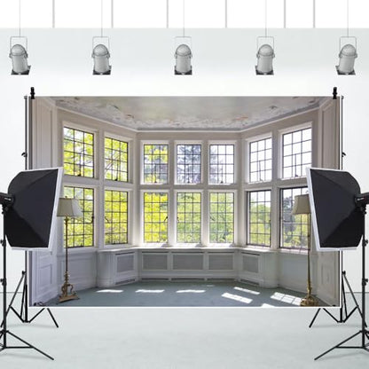 14x10ft Big Bright Window Backdrop Window Garden Zoom Room Background for Wall Zoom Living Room Office Backdrop for Video Conference Background for Video Recording - size: 14x10ft