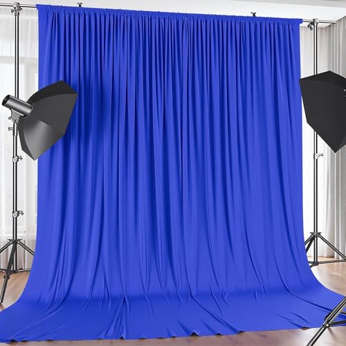 10x12 FT Royal Blue Backdrop Curtain for Parties Wrinkle Free Photo Backdrop Curtains Polyester Wedding Back Drop Cloth Background for Birthday Photography Portraits Pet Photoshoot Prom Decoration - color: Royal Blue, size: 5'(W) x 12'(H), 2 panels