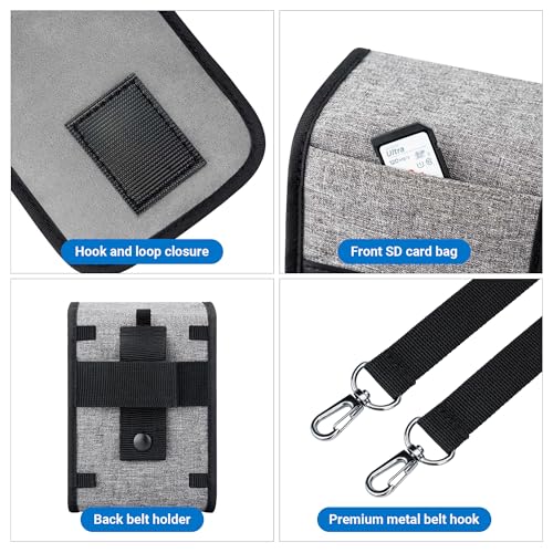 Compact Camera Case for Lumix L10 Fuji X100VI X-T30 II +13-33mm lens | Fits for X-T30 II +13-33mm A6600/Nikon Z30+ 16-50mm lens. Soft lining. Front+side pockets. shoulder strap,Anti Scratch - color: Compact Camera Case Gray