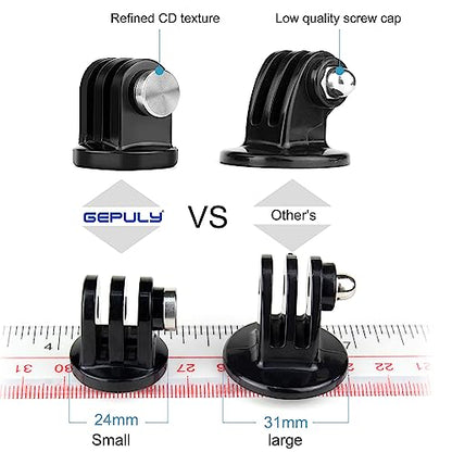 GEPULY 6PCS Mini Tripod Mount Adapter, Anti-Rust 316 Stainless Steel, 1/4-20 Thumbscrew for GoPro 13/12/11/10/9, DJI OSMO AKASO Insta360 Action Camera Tripod Selfie Stick Monopod DSLR