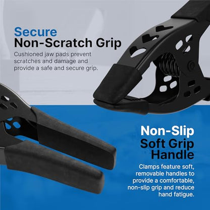 Lot of 4-6" inch Spring Clamp Large Super Heavy Duty Spring Metal All Black - 2.5 inch Jaw opening - size: Lot of 4
