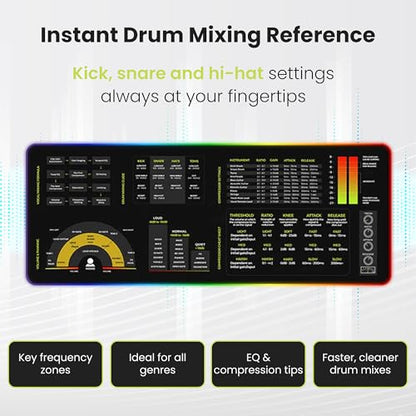 Mixing Mastering Cheat Sheet Mousepad Regular (XXL No Led (800x300mm)) - size: XXL No Led (800x300mm)