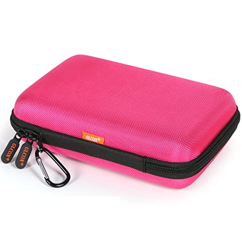 Electronics Tech Organizer Portable Travel Case - Hard Shell Protective Carrying Case for External Hard Drive, Phone Charger, Power Bank, Small Gadgets Storage Pouch Bag - color: Deep Pink