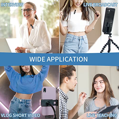 IIQ Wireless Lavalier Microphone for iPhone, Mini Professional Wireless Clip Mic, Tiny Lapel Mic for Video Interview, Podcast, Facebook, YouTube