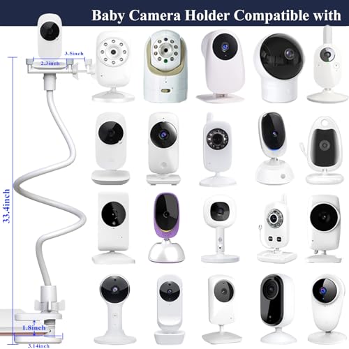 Baby Camera Monitor Mount Flexible Holder Stand Compatible with Momcozy,HelloBaby HB6550/HB65/HB66/HB6560/iFamily,Blemil,GoodBaby,OKAIDI,ANMEATE, Infant Optics Cameras and with 1/4" Baby Cameras Stand - size: 1 Count (Pack of 1)