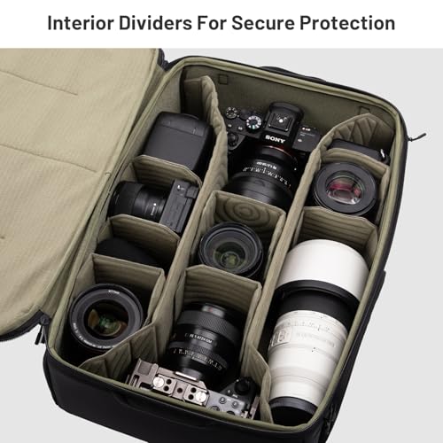 PGYTECH Large Camera Insert Bag, Waterproof Lens Pouch for Photographers and Traveler, Lightweight DSLR/SLR Lens Carring Case with Thicken Partition for Canon/Nikon/Sony/Mirrorless Cameras - size: L