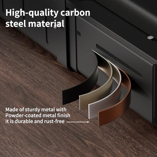 Under Desk Cable Management Tray, Expandable 25.2"–38.6", No Drill Clamp Mount, Cord Management Heavy Duty Carbon Steel Standing Cord Organizer for Home, Office, Gaming, Desk, Black