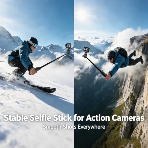 70" Action Camera Tripod for DJI, Extendable Selfie Stick Tripod with Action Camera Adapter, Phone Holder, Compatible with DJI Action 6/5 pro/5, Insta360 X5/X4, Gopro Hero 13/12/11/10