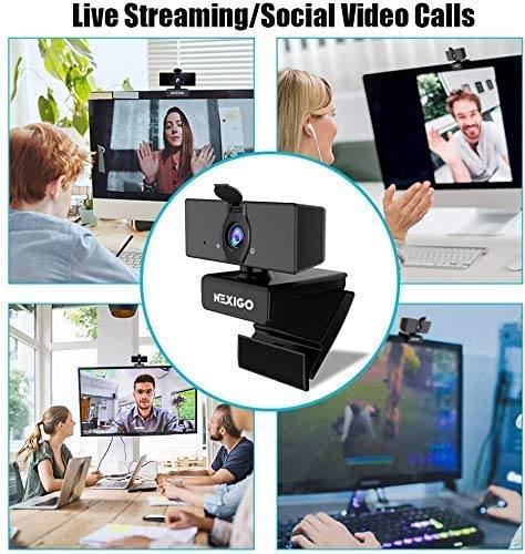 NexiGo N660 1080P Business Webcam with Dual Microphone & Privacy Cover, USB FHD Web Computer Camera, Plug and Play, for Zoom/Skype/Teams Online Teaching, Laptop MAC PC Desktop (Renewed) - style: 1080P Webcam