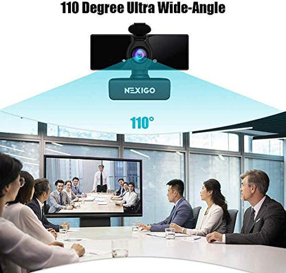 NexiGo N660 1080P Business Webcam with Dual Microphone & Privacy Cover, USB FHD Web Computer Camera, Plug and Play, for Zoom/Skype/Teams Online Teaching, Laptop MAC PC Desktop (Renewed) - style: 1080P Webcam