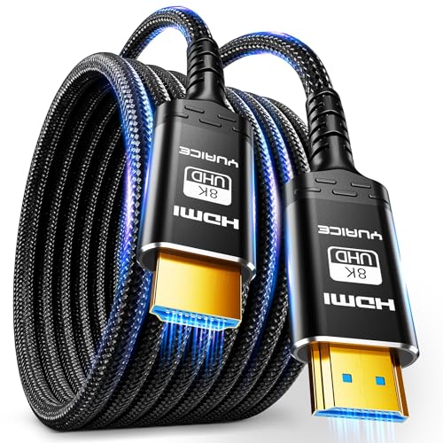 10K 8K 4K HDMI 2.1 Cable 25FT, Ultra High Speed 48Gbps Braided Cord, 8K@60Hz 4K@120Hz, HDCP 2.2 & 2.3, HDR10, DTS:X Compatible with Roku TV/PS5/Xbox/HDTV/Blu-ray - size: 8K-25FT