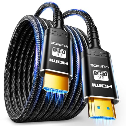 10K 8K 4K HDMI 2.1 Cable 20FT/6M, Ultra High Speed 48Gbps Braided Cord, 8K@60Hz 4K@120Hz, HDCP 2.2 & 2.3, HDR10, DTS:X Compatible with Roku TV/PS5/Xbox/HDTV/Blu-ray - size: 8K-20FT