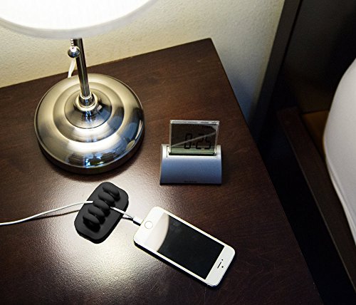 Desktop Cable Organizer, Weighted, No Bad Smell, Bundled with 4 Reusable Cable Ties (Black) - color: Black