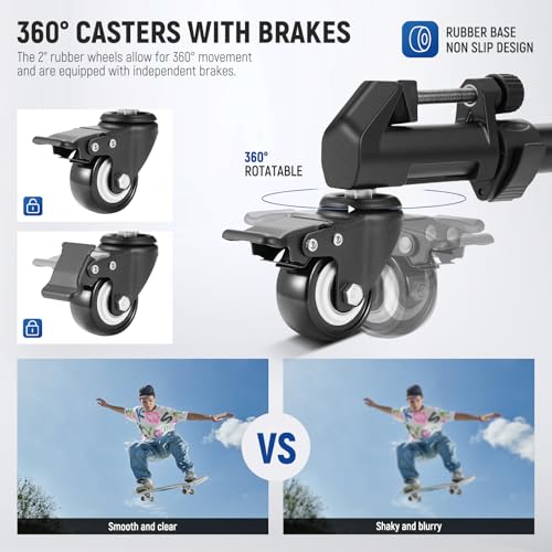 NEEWER Photography Tripod Dolly, Heavy Duty 33lbs Capacity Tripod Wheels with 2 inch Rubber Wheels, Adjustable Leg Mount and Carry Bag for Canon Nikon Sony DSLR Cameras Camcorder Photo Video Lighting - style: NW-600 with 2" Wheels