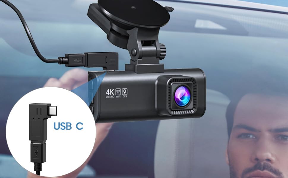weishan 11.5ft Mini USB Charger Cable for Rexing V1 V3 V5 & Rove R2 Dashcam Rear View Mirror Camera