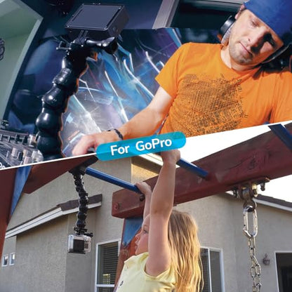 Jaws Flex Clamp Clip Mount Gooseneck Mounts Compatible with GoPro Hero 13 12 11 10 9 8 7 6 5 4 Session 3+ 3 2 1 Max DJI Osmo Akaso Action Cameras | for Go Pro Hero 13 12 11 10 9 8 7 6 5 4 Session 3+ 3 2 1 Mission Max DJI Osmo AKASO Action Cameras