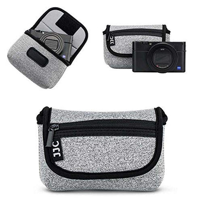 JJC Compact Camera Case Pouch for Sony DSC-W830 W810 W800 Canon SX620, Grey | for Sony RX100 VII VI VA IV Kodak Ektar H35N Pixpro FZ45 Canon SX610 SX720 ELPH 190 ELPH 180 & More, Neoprene Material - color: Grey