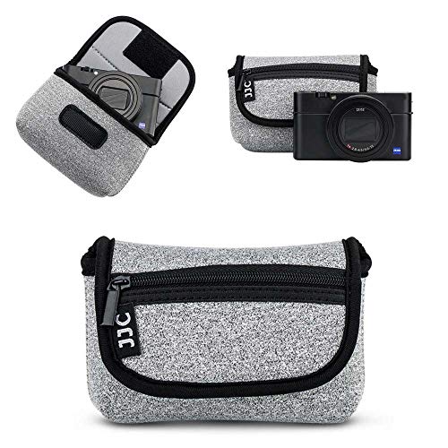 JJC Compact Camera Case Pouch for Sony DSC-W830 W810 W800 Canon SX620, Grey | for Sony RX100 VII VI VA IV Kodak Ektar H35N Pixpro FZ45 Canon SX610 SX720 ELPH 190 ELPH 180 & More, Neoprene Material - color: Grey