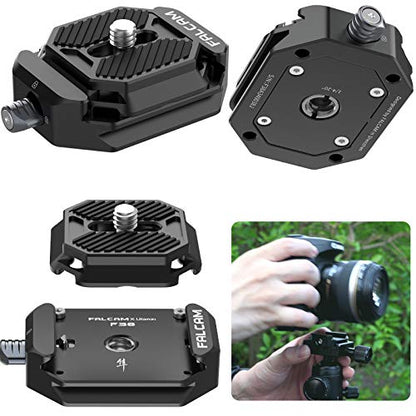ULANZI F38 Camera Quick Release Plate w 1/4" to 3/8" Screw Thread, Quick Release System QR Plate Camera Tripod Mount Adapter for Sony Canon Monopod DSLR Stabilizer Slider DJI Switch Between Stablizer - size: F38
