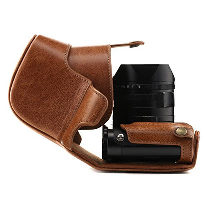 Mega Gear Leica Q-P, Q (Typ 116) Ever Ready Genuine Leather Camera Case and Strap, with Battery Access, Brown - color: Brown