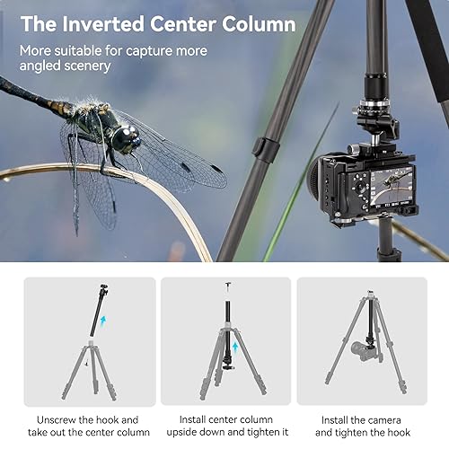 SmallRig AP-20 Carbon Fiber Tripod, 62.2" Camera Tripod Monopod with Center Column, Compact Lightweight Tripods with 360° Ball Head, Payload 26.5 lbs, Quick Release Plate, for DSLR Camera - 4059 - style: 62.2"