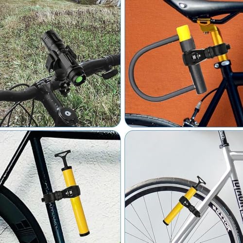 2 Pack Bicycle Flashlight Mount, 360 Degree Rotating Bike Light Mount, Universal Torch Clip for Mountain Bike and Bicycle LED Light Mount, Camera, GPS