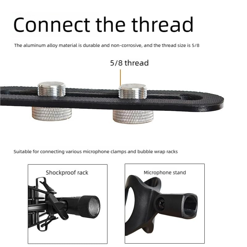 CH4 Mini 4 Mic Mount Bar with Standard 5/8-Inch Thread Suitable for Most Microphone Stands Boom Arms