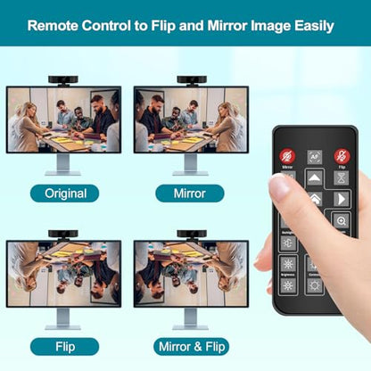 4K Webcam with 5-Level LED Light, 12MP Camera, USB Webcam with Dual Noise-canceling Microphones, PDAF Fast Auto Focus, Remote Control, 360° Rotation, Perfect for Live streaming, Online Meeting - style: 4K Webcam with Light