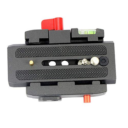 AngelReally P200 Quick Release Plate - Camera Tripod Base Plate with QR Clamp Adapter with 1/4" and 3/8" Screw Hole Compatible for Manfrotto 500AH 501HDV 503HDV 701HDV 577/519/561/Q5