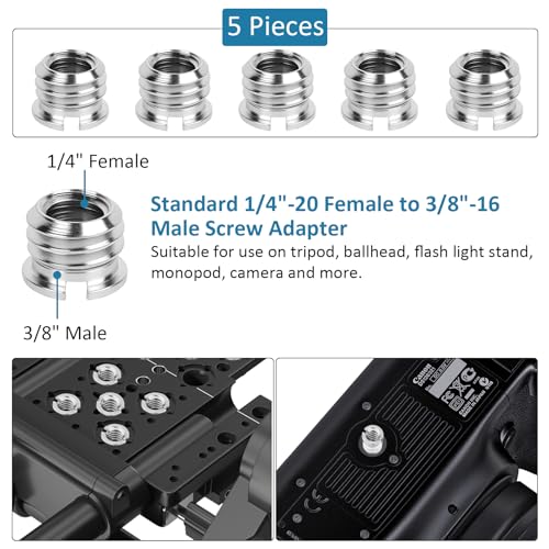 24 Pcs Camera Tripod Adapter, 1/4 to 3/8 Threaded Converter Camera Screw Mount Set,Tripod Thread Adapter for DSLR Camera, Monopod, Ballhead, Quick Release Plate, Flash Light - color: 24 Pcs Camera Mount Screw