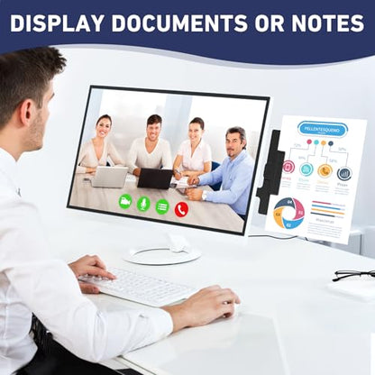 HAUTOCO Monitor Mount Document Clip Document Holder for Typing Clips to Laptops & Monitors and Wireless Charging Mouse Pad 15W RGB Gaming Mousepad
