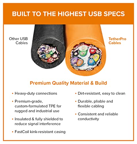 Tether Tools TetherPro USB 3.0 to USB-A to USB-B | for Fast Transfer and Connection Between Camera and Computer | Non-Reflective Black | 15 Feet (4.6 m)
