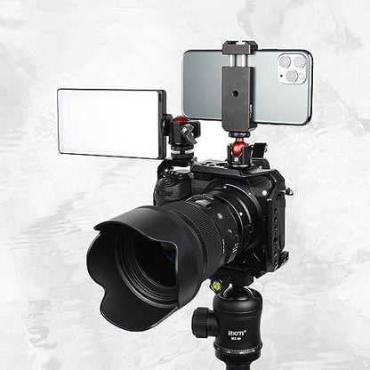 SIOTI Mini Ball Head Mount Adapter, with Hot Shoe Mont, Compatible with Monopod/Digital Card Camera/Microphone/Smart Phone/Action Camera/Flash/LCD (UM22) - color: Ultra-Mini Ball Head Combo, size: 22mm