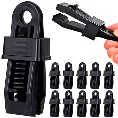 Heavy Duty Lock Grip Tarp Clips - 30 Pcs, Multipurpose Fix Clamp for Awnings, Camping Tent, Caravan Canopies & Shade Cloth (Black) - color: Black-30pcs