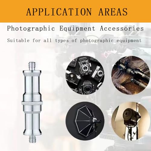 4 Pieces Standard 1/4 to 3/8 inch Metal Male Convertor Threaded Screw Tripod Adapter Spigot Stud for Flash Holder, Studio Light Stand, Ball Head, Hotshoe/Coldshoe Adapter, Wireless Flash Receiver - size: Silver (4)